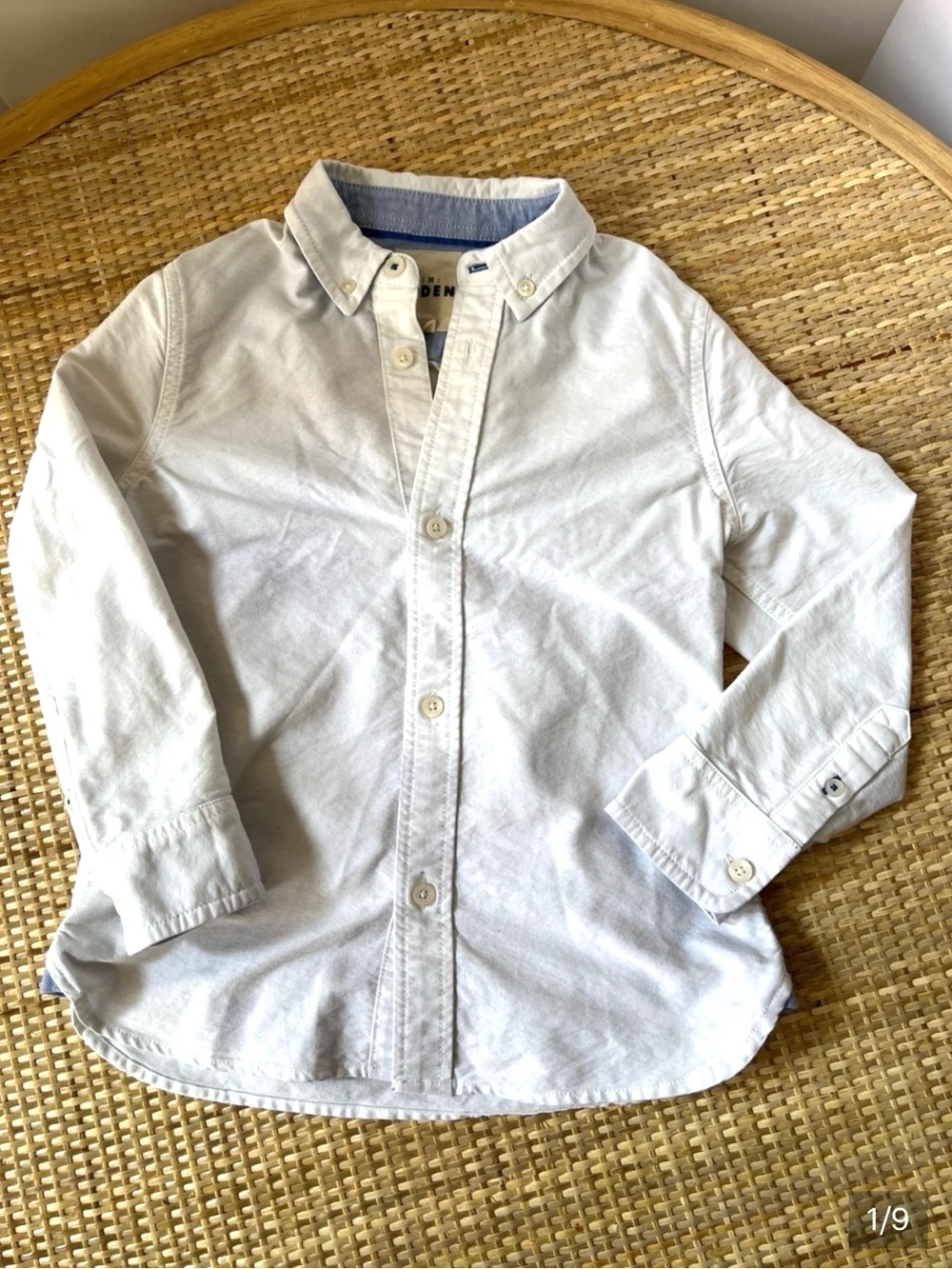 Mini Biden White Button Down Shirt Cotton long Sleeve Boys Dressy Casual 6-7 yrs